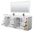 thumbnail image 3 of Wyndham Collection Miranda 84" Marble Double Bathroom Vanity in White/Black, 3 of 7