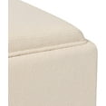 thumbnail image 6 of Adeco 17.7" Storage Ottoman, Small  Square Cotton Linen Coffee Table Cube Foot Rest Stool, Upholstered Vanity Chair Seat for Living Room, Entryway, Bedroom Dorm and Kids Room (White with Tray), 6 of 9