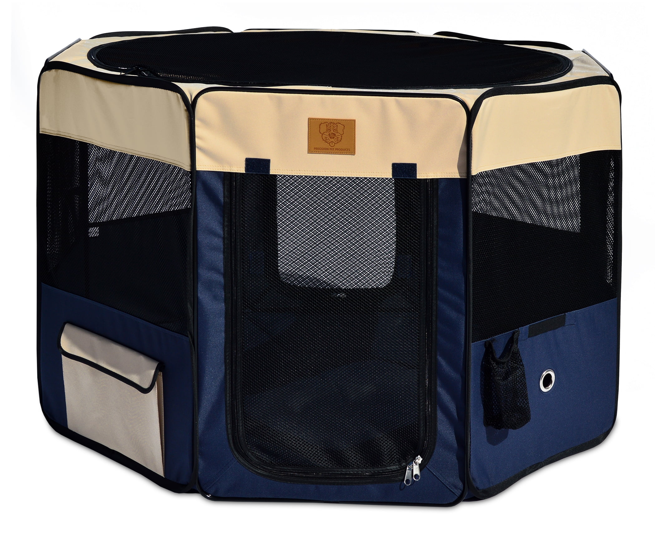 Soft Side Pet Crate Navy/Tan 