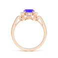 thumbnail image 2 of Angara Natural 1.6 Ct. Tanzanite with Diamond Halo Ring in 14K Rose Gold for Women (Ring Size: 3), 2 of 4