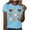 Light Blue(Type 81), variant on Otvok Women'S T Shirts Summer Tops Four-Leaf Clover Graphic Tee Short Sleeve Vacation Casual Patricks Blouses