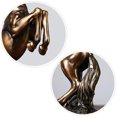 thumbnail image 2 of Statue en Résine de Cheval Debout 31cm pour Décoration Intérieure Figurine d'Art de Cheval d'Élevage - Bronze, 2 of 4