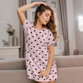 thumbnail image 3 of Daiia Cute Cat Print Women's Nightshirt Soft Nightgowns for Women Short Sleeve dress Short-sleeved Sleepwear, 3 of 6