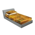 thumbnail image 2 of Ambesonne Scenery Fitted Sheet & Pillow Sham Set, Fall Pale Maple Trees, Twin, Orange Brown, 2 of 2