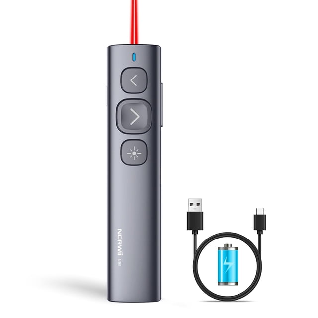 Clicker de presentación Norwii N95 inalámbrico recargable USB-A