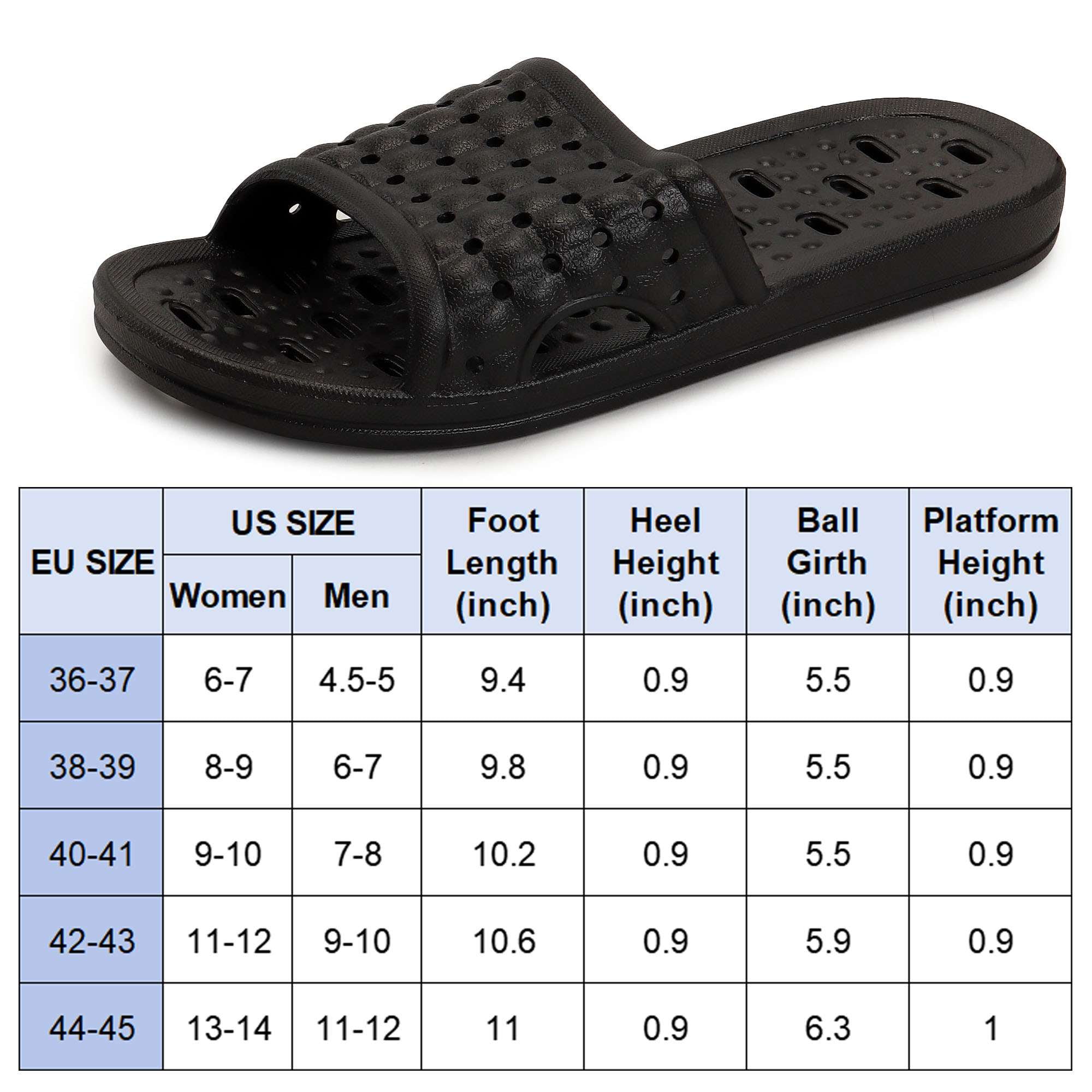 LAVA Women Men Shower Shoes Quick Drying Non Slip Bath Slippers Shower Sandals with Drain Holes Light Blue