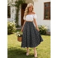 thumbnail image 5 of TEMOFON Womens Floral Maxi Skirt Elastic Waist A-Line Long Skirt Casual Flowy Summer Boho Beach Vacation Skirt with Pockets, 5 of 9