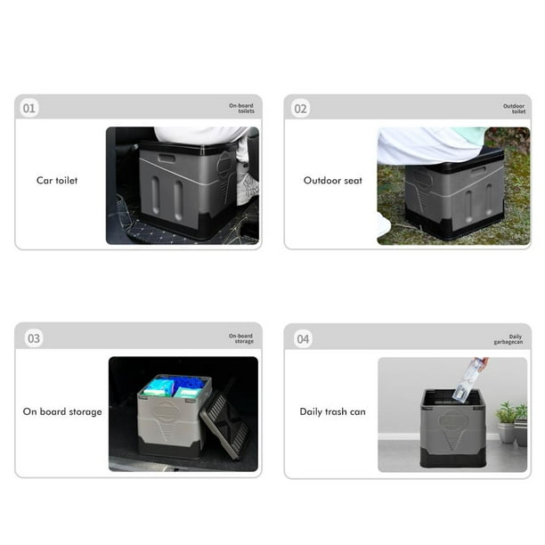 Toilette Portable Pliante pour Voyage en Plein Air Camping-Car Pot pour  Adultes Prend en Charge jusqu'à 150 Kg