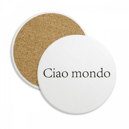 

Hello World Italian Coaster Cup Mug Tabletop Protection Absorbent Stone