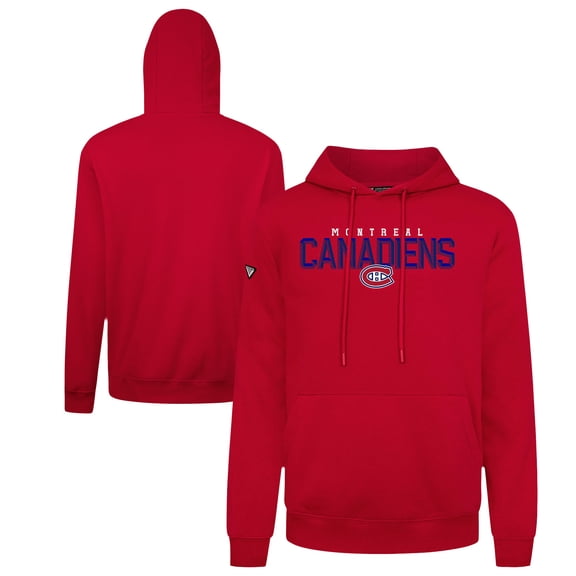 Men's Levelwear Red Montreal Canadiens Podium Carve Pullover Hoodie