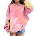 thumbnail image 4 of Mercatoo Teen Girls Tie Dye Cute Hoodies Cotton Fleece Warm Pullover Sweatshirts Tween Kids Long Sleeve Hoodie with Pockets, 4 of 7