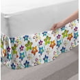 thumbnail image 2 of Stars Bed Skirt, Colorful Stars with Umbrellas on a Dotted Background Cartoon Style Celestial Shapes, Elastic Bedskirt Dust Ruffle Wrap Around for Bedding Decor, 4 Sizes, Multicolor, by Ambesonne, 2 of 2