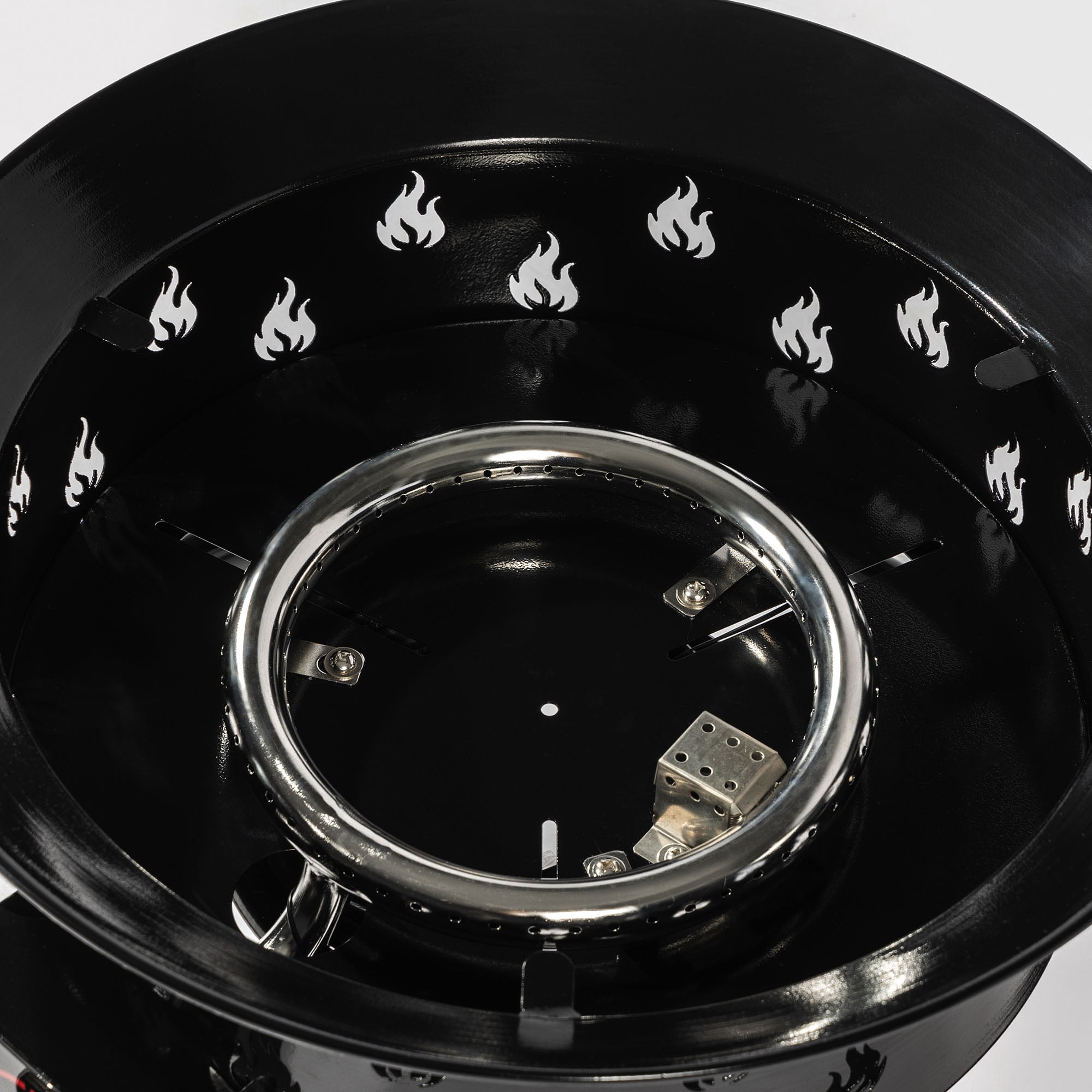 19" Propane Gas Fire Pit, 50000 BTU Round Steel Fire Pit for Outside Patio Deck Garden Backyard-Black