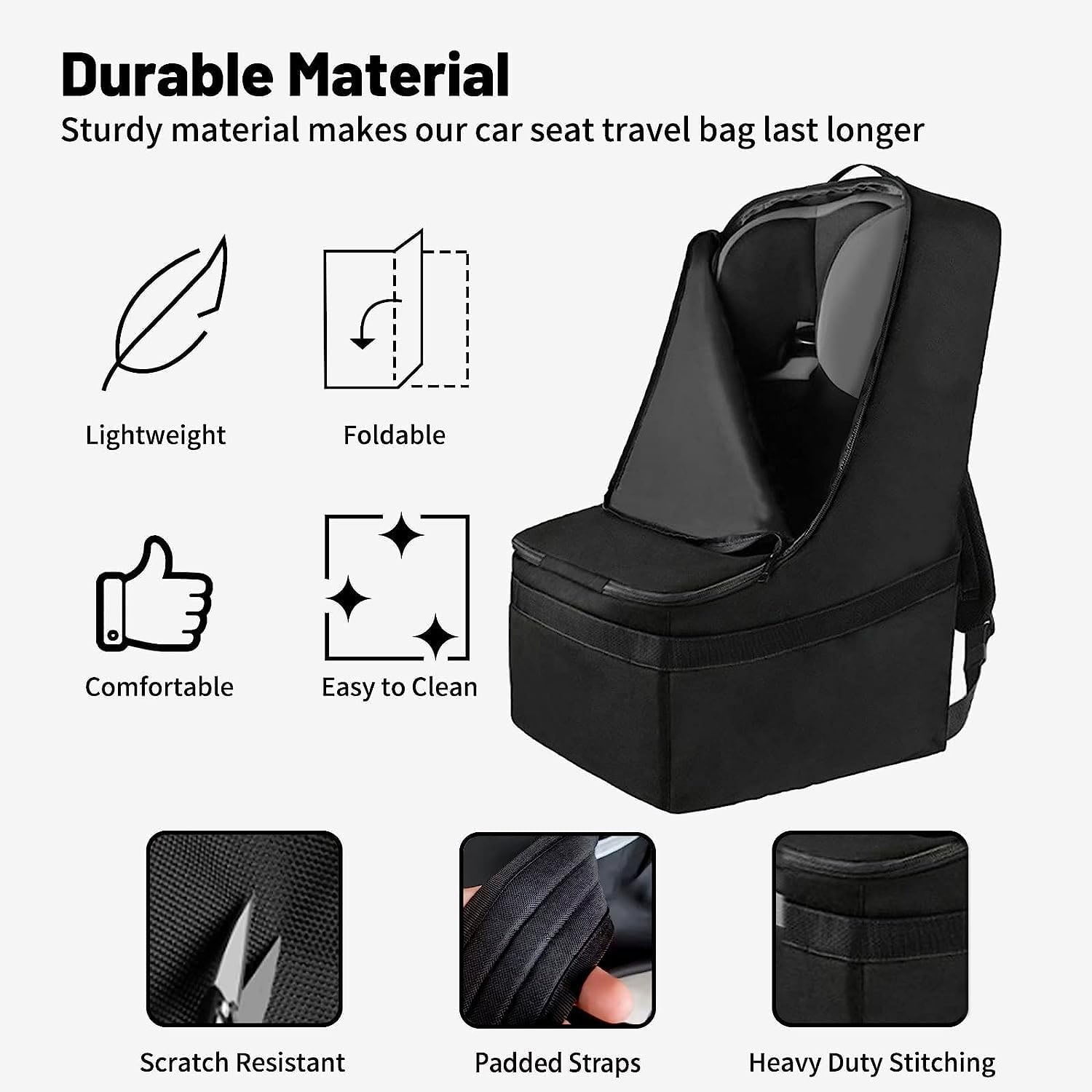 Car Seat Travel Backpack Bag, Durable Car Seat Gate Check Bag