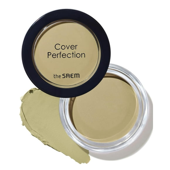 THESAEM Cover Perfection Pot Concealer #Green Beige - Bálsamo de alta adherencia y cobertura oculta y corrige manchas de enrojecimiento Acabado mate Control de sebo para pieles grasas y mixtas