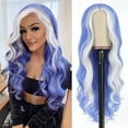 thumbnail image 2 of Wig with Bangs, Wigs for Women, Ladies Long Curly Hair Wig With Large Wavy Gradient, 2 of 2