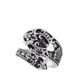 thumbnail image 4 of Oxidized Vintage Filigree Heart Spoon Ring Sterling Silver Thumb Band 925 Jewelry Female Male Size 8, 4 of 4