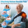 thumbnail image 3 of Heated Shoulder Brace Massage Rotator Cuff Support Compression Wrap, Electric Shoulder Heating Pad,5000mAh Rechargeable Black, 3 of 15