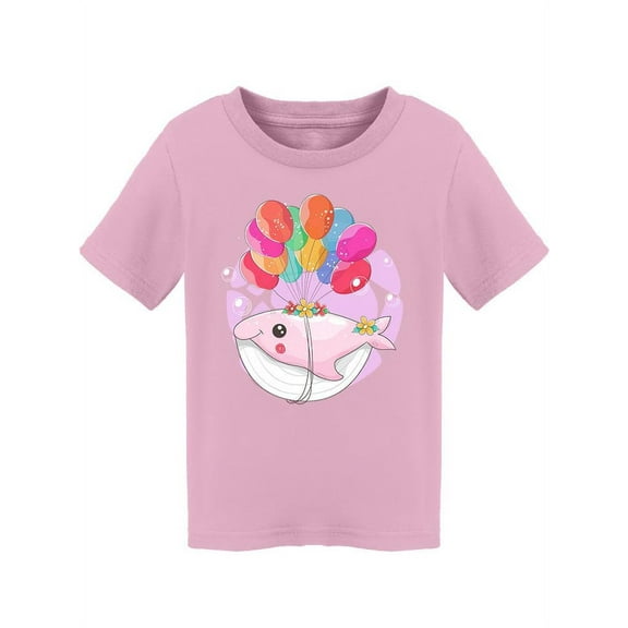 Cute Whale Flying With Balloons T-Shirt Toddler -Image by Shutterstock,  4 Toddler