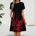 thumbnail image 2 of BE MY LOBSTER Dress Fashion Beach Short Sleeve Dresses Female Party Printed Sundress, 2 of 7