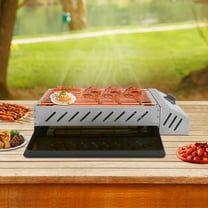 1800W Electric BBQ Grill with Temperature Control, 21.3x11in Cooking Area, Stainless Steel, Ideal for Parties & Outdoor BBQs
