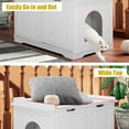 thumbnail image 4 of Bestpet Cat Litter Box Enclosure Covered Litter Box Enclosed Cat House Condo Side Table Hidden Cat Washroom Enlarged Cat Litter Cabinet Cat Furniture Litter Tray with Door，White, 4 of 7