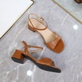 thumbnail image 2 of Xucatan Women's Buckle Strap Heeled Sandals, Open Toe Chunky Heel Slides with Soft Leather, Ankle Strap Comfortable Dress Shoes, Versatile Spring Summer Office Footwear Gift, 2 of 9