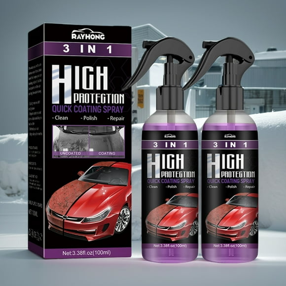 Peggybuy 2 Set 3 In 1 Polishing Spraying Wax Auto Nano Ceramic Coating 100ml Polishing Paint Coating Agent Car Nano Spray Car Paint Care