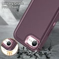 thumbnail image 6 of For iPhone 16E Case Military Grade Dual Layer Shockproof Phone Cover Build With Kickstand Dustproof Drop Proof Protective Case for iPhone 16e 2025 6.1"(Purple/Pink), 6 of 8