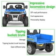 thumbnail image 4 of 24 Volt Ride on Toys, 6 Wheels 2 Seater Electric Ride on UTV Cars for Big Kids, Ride on Dump Truck, 4×4 Motors, Battery Display, Bluetooth, USB, Remote Control, Blue, 4 of 7