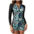 thumbnail image 1 of Birdeem Mode Femmes Confortable Aguichant Imprimé Fermeture Éclair Manches Longues Haut de Bikini anti-UV, 1 of 12