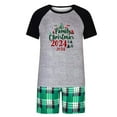 thumbnail image 2 of SwiftWear Christmas Family Pajamas 2024, New Style Short Sleeve + Plaid Green Shorts Sleepwear for Men(L), 2 of 5