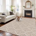 thumbnail image 3 of Area Rug for Living Room, Brown Non-Slip Indoor Large Carpet for Bedroom/Dining Room, Modern Abstract Art Farmhouse Washable Low-Profile Rectangle Floor Runner Rugs - 5 x 7 Ft, 3 of 7