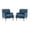 NAVY, variant on Wooden Armchair Nailhead Trim Carved Legs Comfy Accent Chair Tufted Back Home Living Room Grey