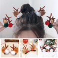 thumbnail image 1 of Horquilla de asta de ciervo de Navidad, horquilla de oreja de ciervo, diadema navideña, bola de pelo de cono de pino, sombreros para adultos, accesorios para el cabello, 1 of 5