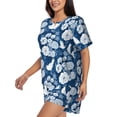 thumbnail image 2 of Naloa Rose Flowers Women's Short-Sleeved Pajama Set, Loungewear, Summer pajamas, Breathable Cozy - XX-Large, 2 of 9