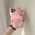 thumbnail image 3 of Cartoon pink piggy phone case anti-drop phone case for iphone 15 14 13 12 11, iphone 15/ 14/ 13/ 12/ 11 pro pink phone case, iphone 15/ 14/ 13/ 12/ 11 pro max full protection phone case, 3 of 8