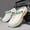 White, variant on Men's Fashion Color Block Hollow Thick Solid Wood Clogs, Comfortable Non-Slip Durable Odor-Resistant Soft Sole Slippers, Men's Summer Footwear
