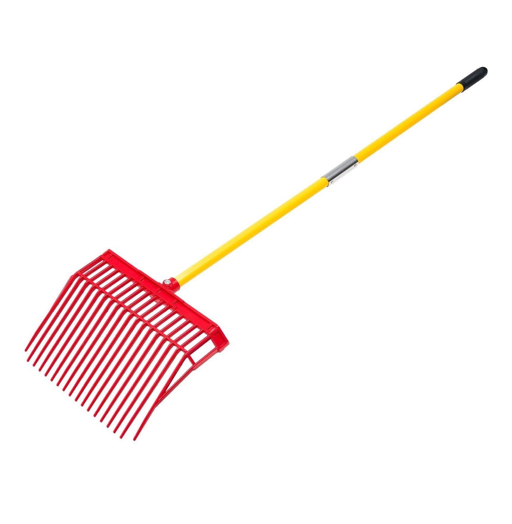 Horse Manure Fork Garden Tool - 18 Angled Tine Pitchfork for Hay & Muck - Heavy Duty Fiberglass Handle, Farm & Yard Tool - Durable Rake for Leaves, Mulch