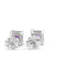 thumbnail image 3 of Galaxy Gold 14K White Gold 0.65 Carat Natural Amethyst Stud Earrings - February Birthstone - Peace & Wisdom - Fine Jewelry for Women, 3 of 4