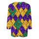 thumbnail image 4 of RKSTN Mardi Gras 3/4 Sleeve T Shirts for Women Top Oversized Crewneck Carnival Mask Print 3/4 Length Sleeve Shirt Womens Casual Round Neck Mask Tuesday Carnival Party Three Quarter Sleeve Tee Shirt, 4 of 5