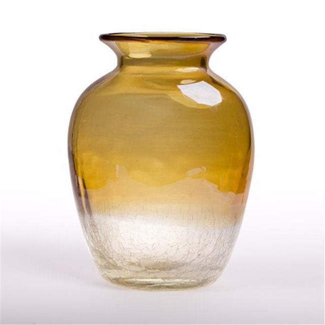 Glitzhome Vase en Verre à Deux Tons - Ambre