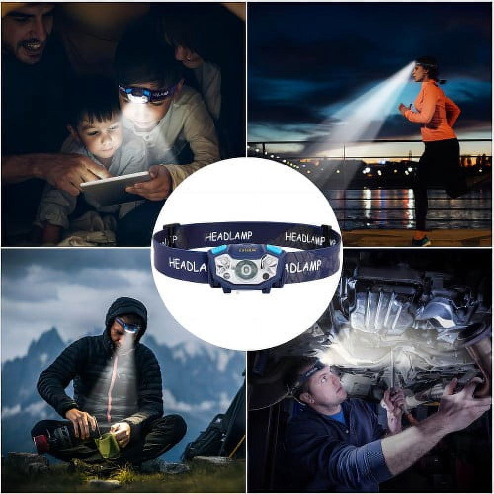 LETOUR 2PCS Lightweight Waterproof 350 Lumen LED Headlamp, Multi-Purpose Outdoor Lighting, Night Life Companion, White And Red Light With 5 Dimming Levels
