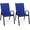 Blue, variant on Gymax Set of 2 Patio Dining Chairs Stackable Armrest Space Saving Garden Black & Navy