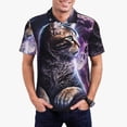 thumbnail image 1 of Balery Purple Moon Cat Camisa Polo de Hombre con Estampado, de Manga Corta y Tejido Medio, Camisa Tipo Golf Polo-XX-Large, 1 of 6