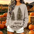 thumbnail image 2 of Jsaierl Womens Christmas Sweatshirts Plus Size Tree Graphic Sweatshirt Cotton Loose Fit Pullover Crewneck Tunic Long Sleeve Tops S-2XL, 2 of 8