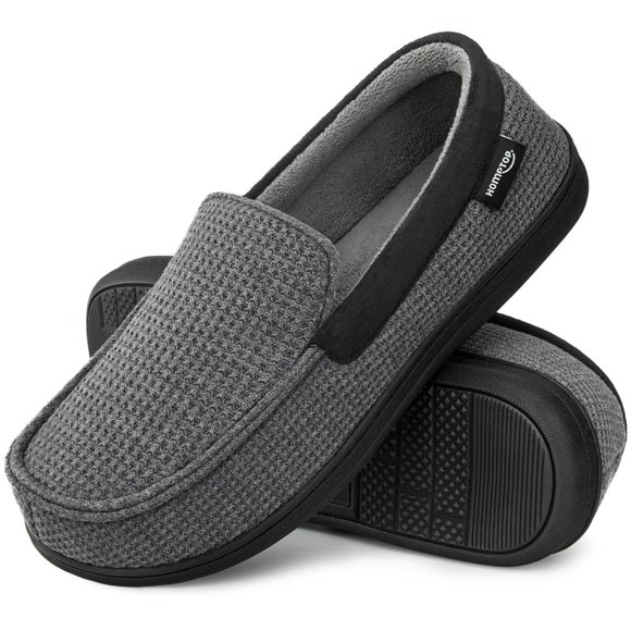 Pantuflas Moccasin para Hombre con Espuma de Memoria HomeTop Gris Oscuro