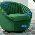 thumbnail image 3 of ArmTufted Chair Swivel Accent Tufted Chair, Black Green, Velvet, Modern Contemporary, Living Lounge Cafe Room Hotel Lobby Hospitality, 3 of 7
