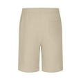 thumbnail image 3 of Mens Summer Linen Beach Shorts Elastic Mid Waist Vacation Shorts Lightweight Breathable Soft Comfort Shorts Daily Home Pajama Shorts, 3 of 5