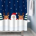 thumbnail image 4 of Tchckioa Christmas Reindeer Shower Curtain for Bathroom,Waterproof and Privacy Hooks Bath Curtain,Blue and White,72x72, 4 of 6